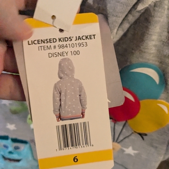 Disney 100 PIXAR Monsters Inc Mike & Sully Up Carl Zip Hoodie Kid 6 NWT - Picture 6 of 11